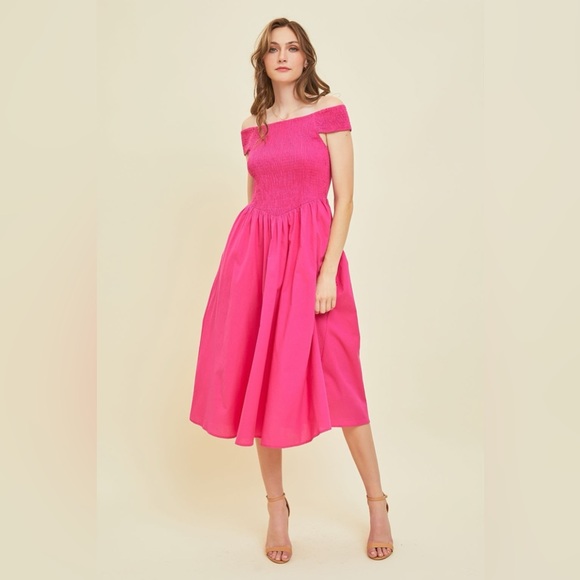 HEYSON Smocked Cutout Midi Dress main image 1